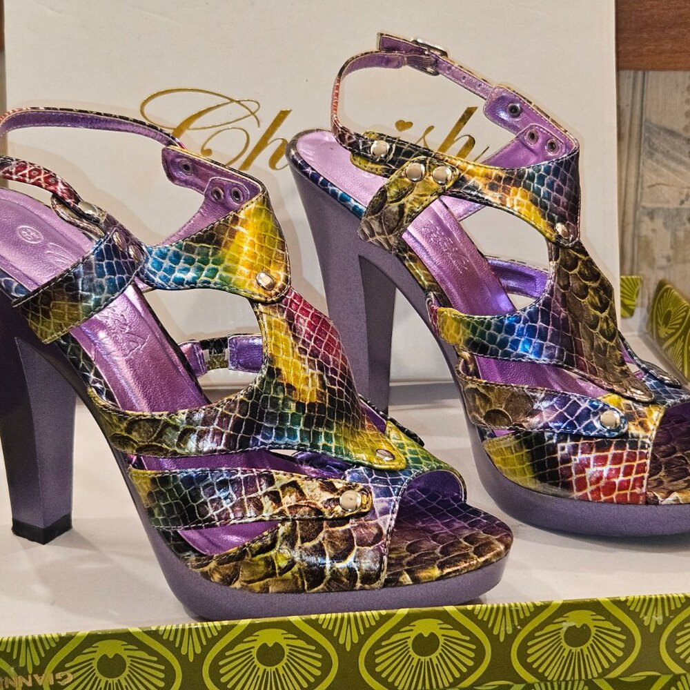 Cherish Multi Color Strappy Heels - Picture 4 of 4